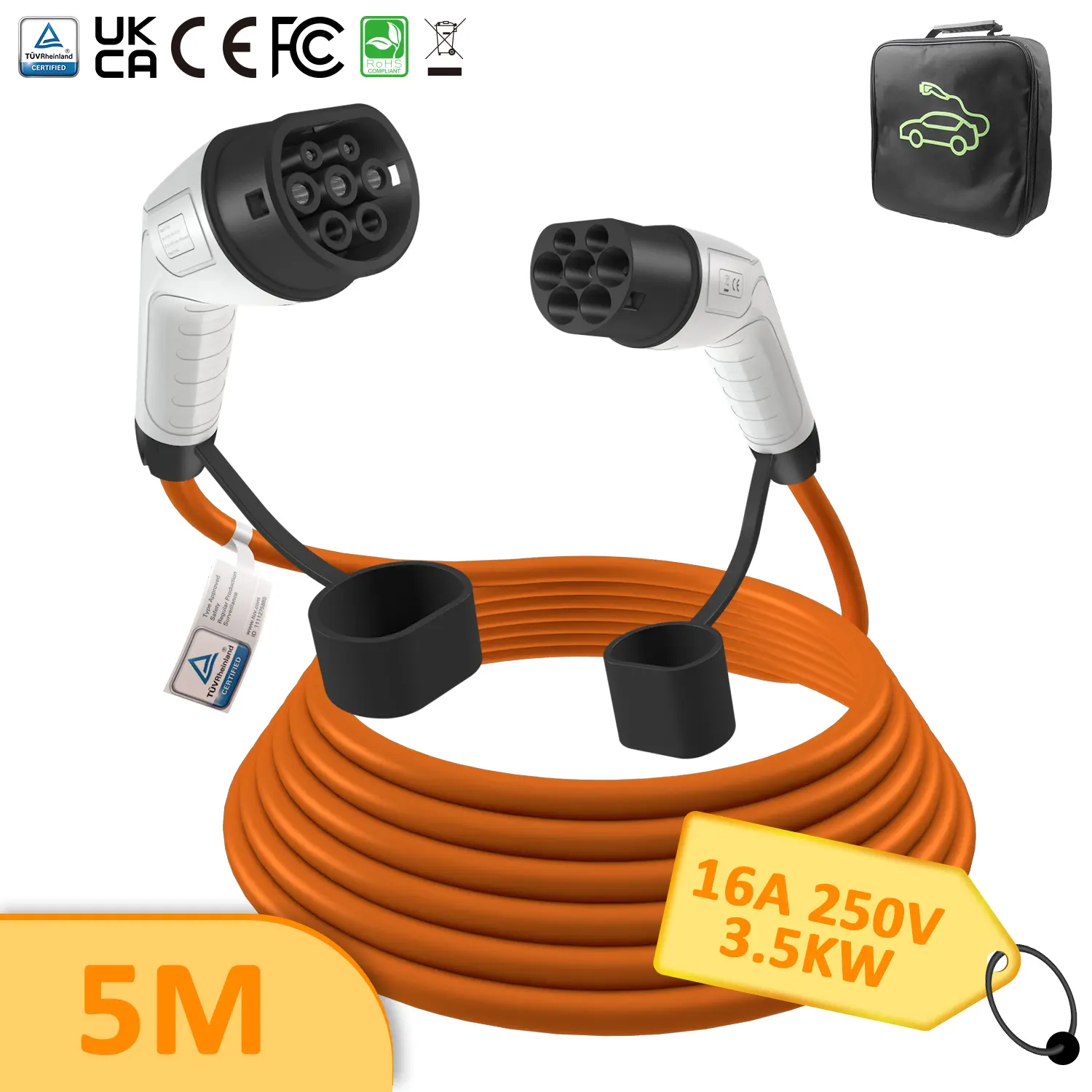 Durable Type 2 EV Charging Cable with Customizable Design
