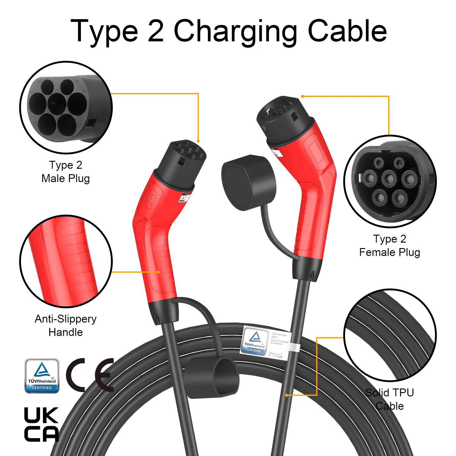 Type 2 EV Charging Cable with Customizable Design for Electric Vehicles (4)uof
