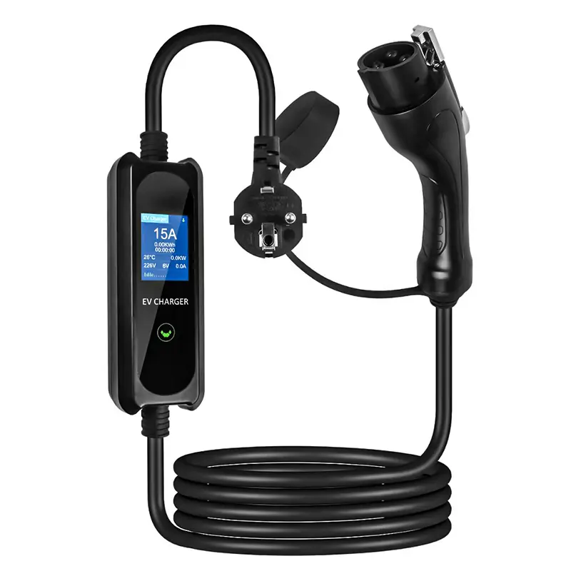 Portable Electric Vehicle Charging Station with Schuko Plug Home Flex Level 2 car Charger Evse J1772 EV Charger Type1
