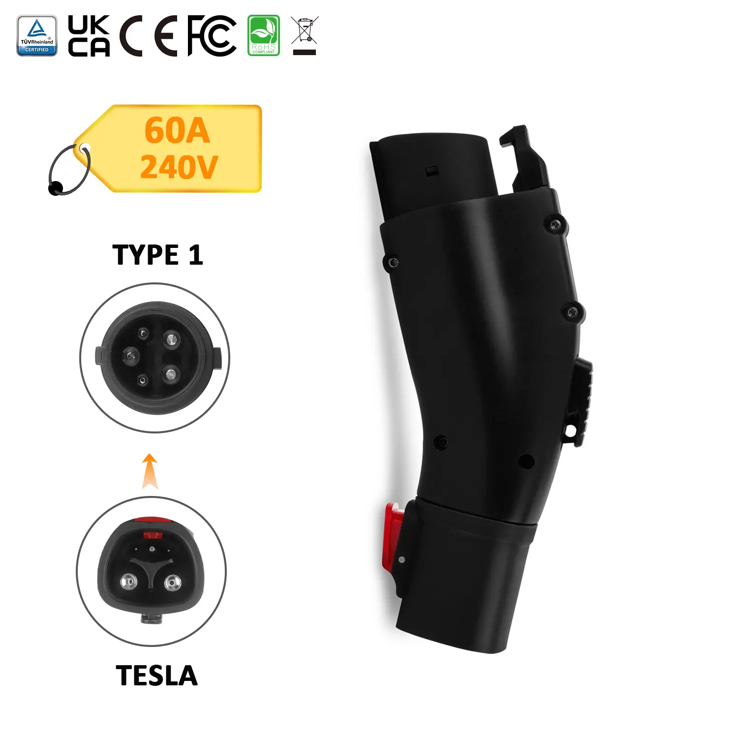 Mobile Connector Tesla to J1772 EV Charging Adapter