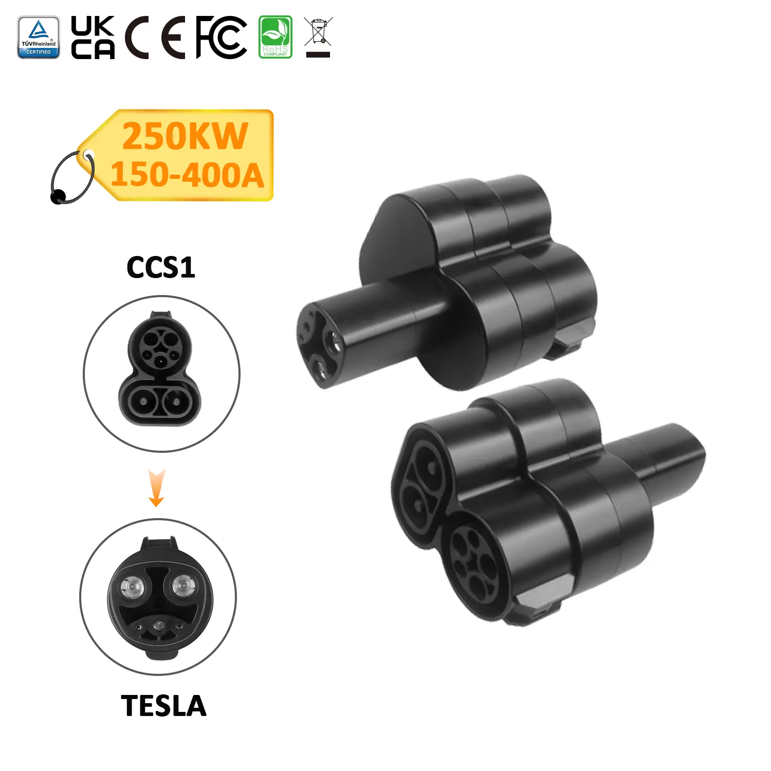 DC Fast CCS1 to Tesla EV Charger Adapter
