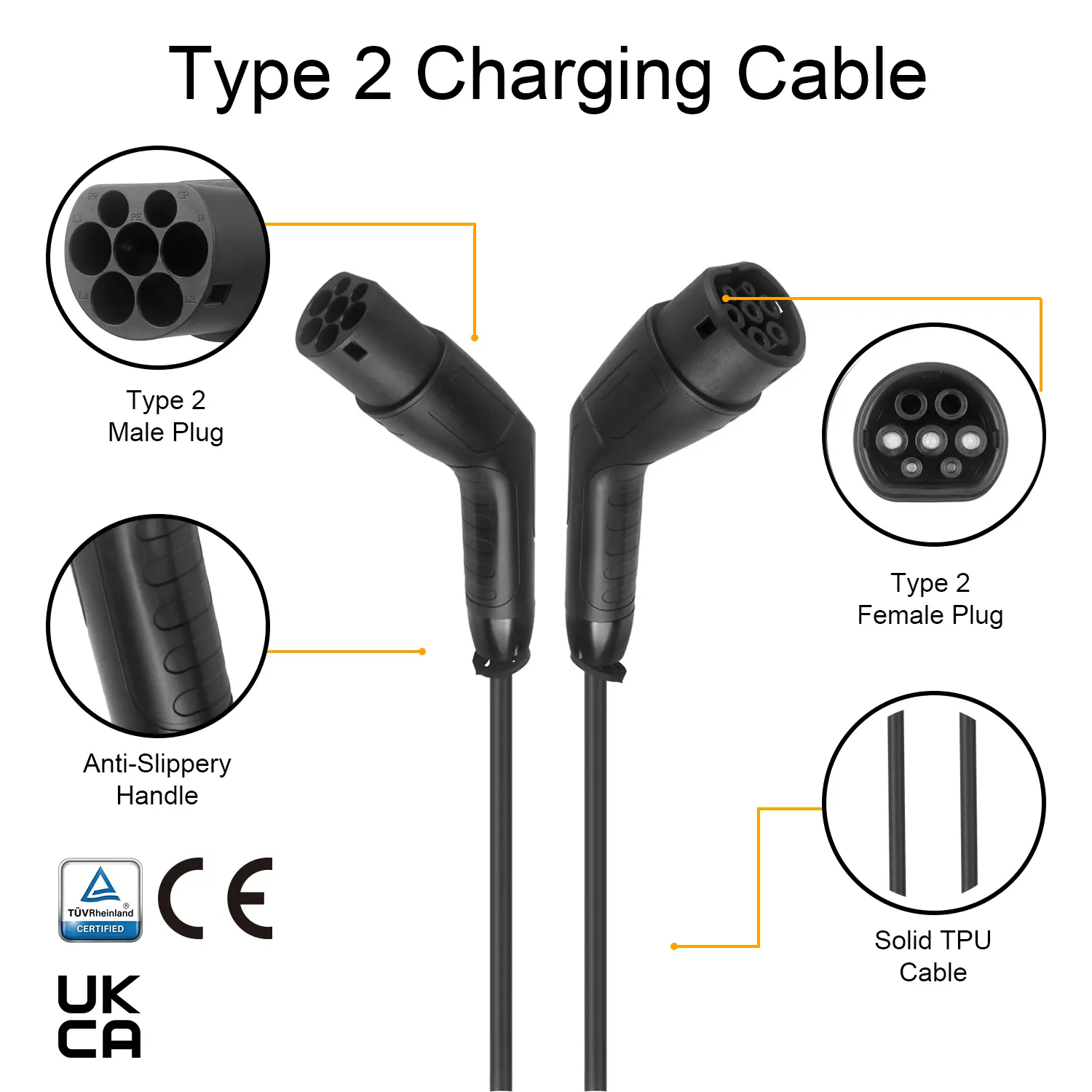 Type2 to Type2 EV Charging Cable with 5M Cable (6)62b
