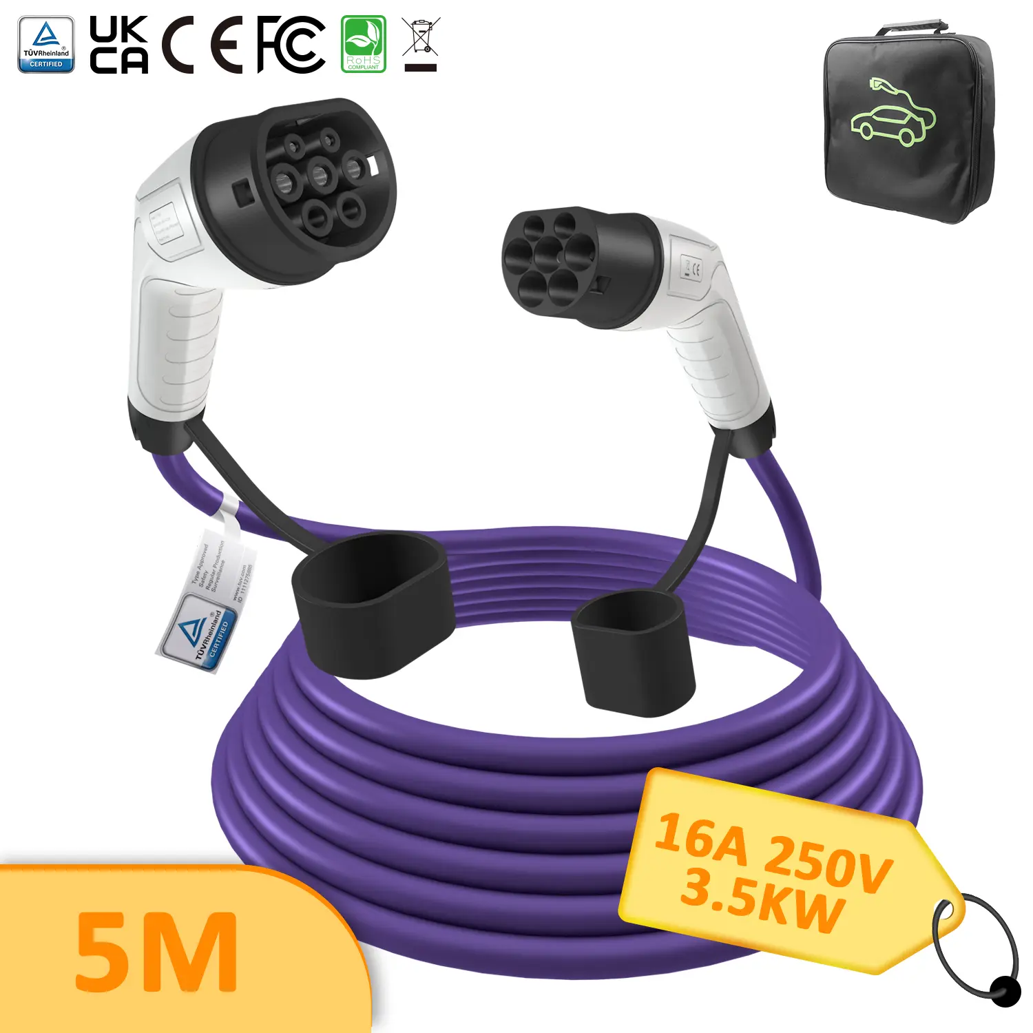 Customizable Type 2 EV Charging Cable for Electric Vehicles