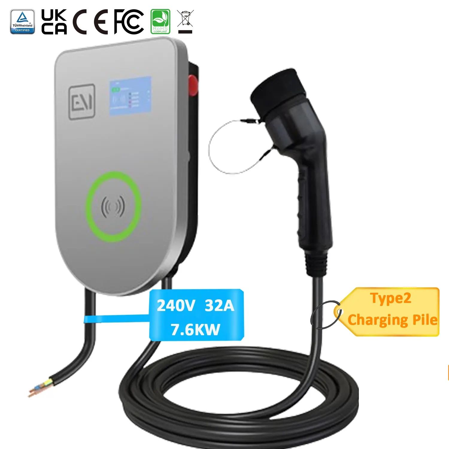 Type 2 Electric Car Charging Pile Wallbox EV Charging Station (2).jpg