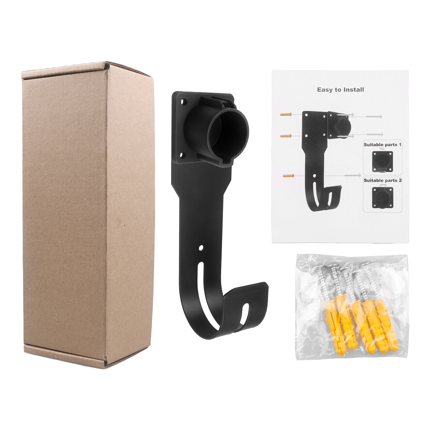 Wall-Mounted Holder for TYPE 1 EV Charger (4)vc2