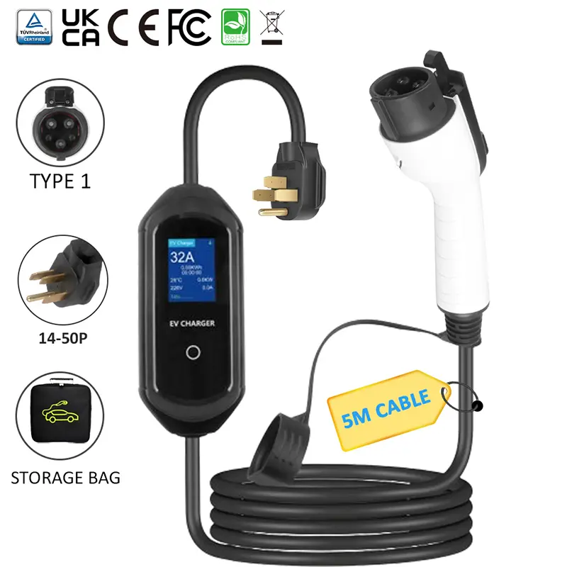 Type 1 J1772 Portable EV Charger for Vehicle Charging