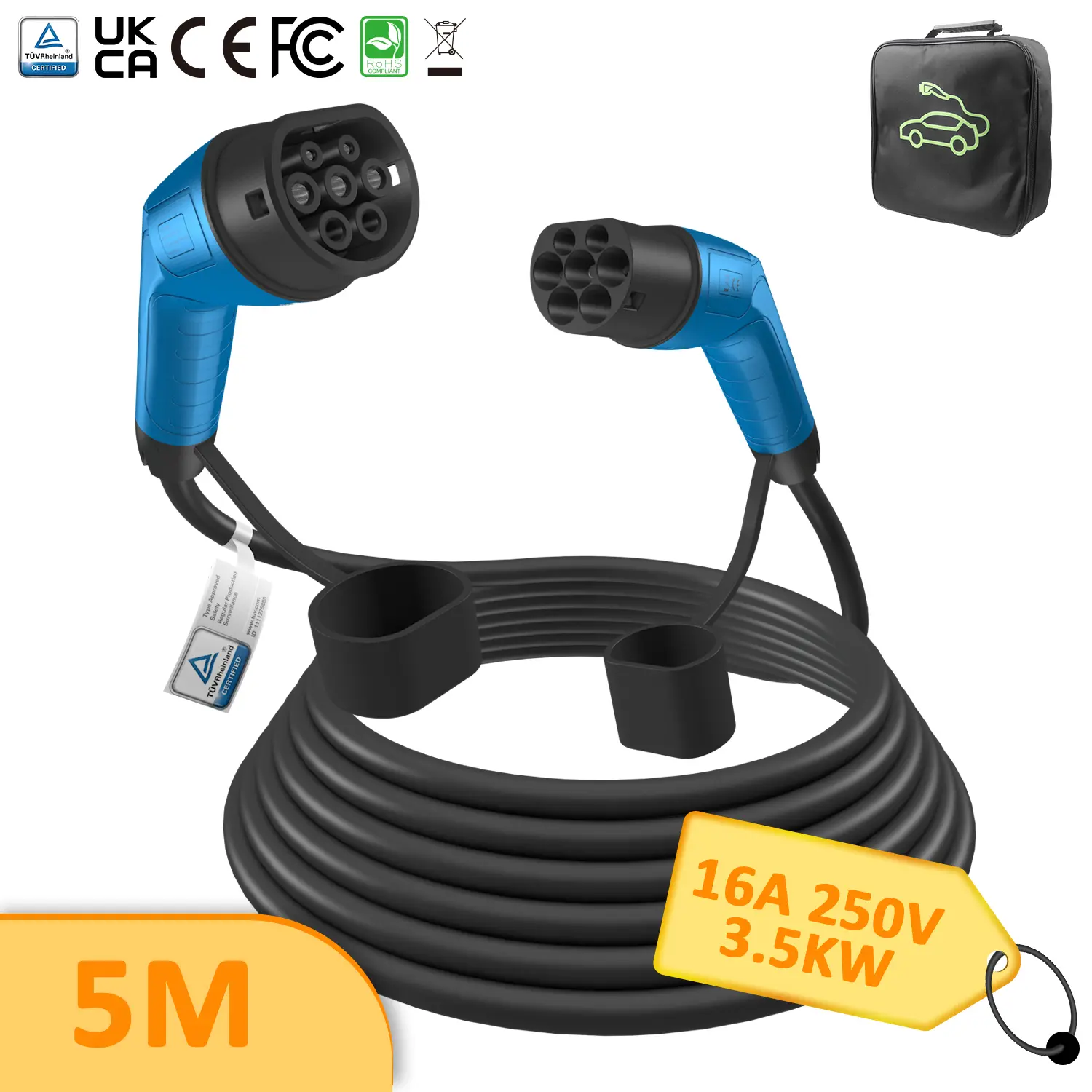 Durable and Customizable Type 2 EV Charging Cable for Electric Vehicles