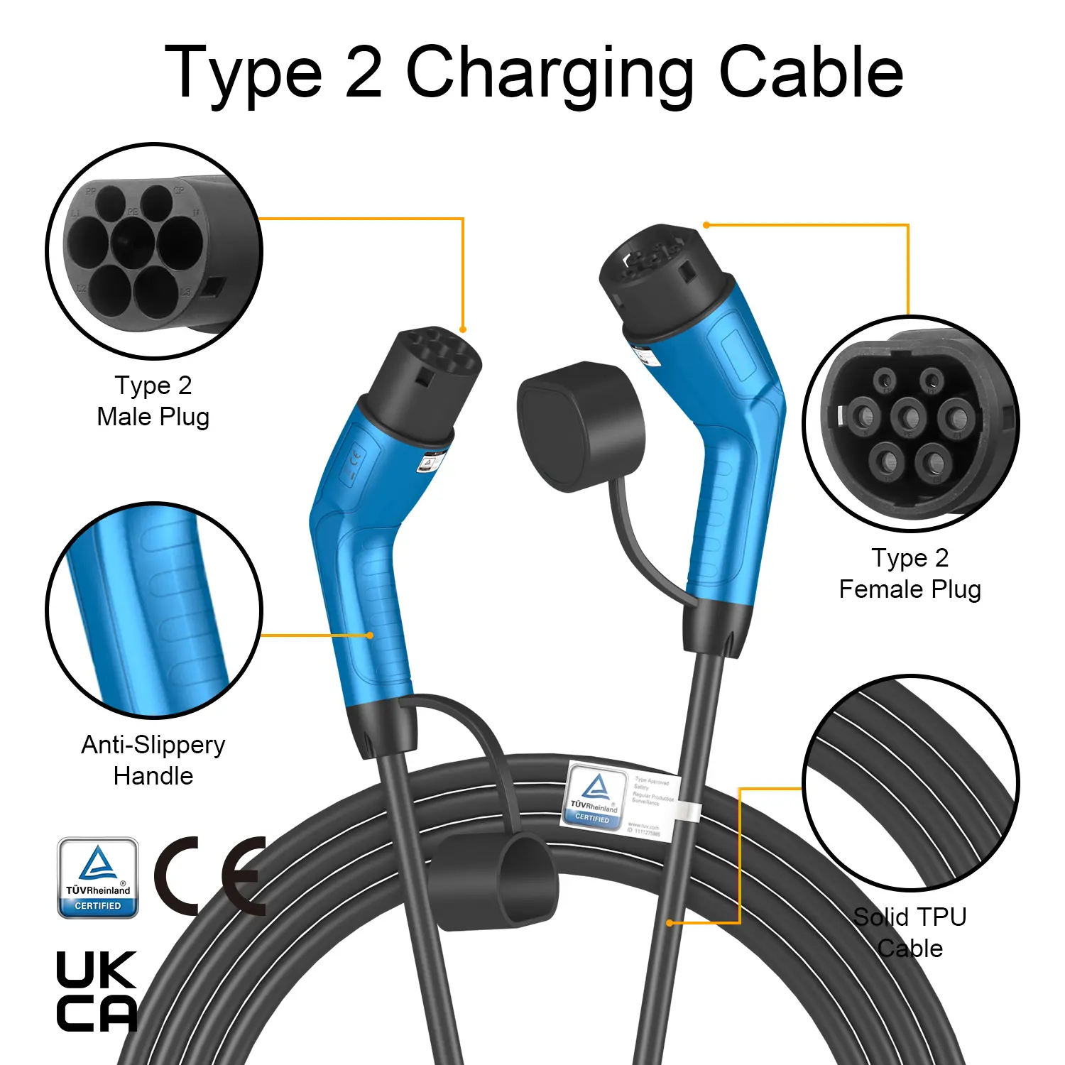 Durable and Customizable Type 2 EV Charging Cable for Electric Vehicles (4)0kl
