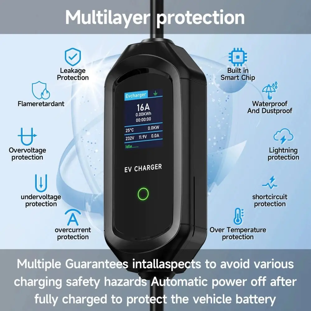 Type 1 J1772 Portable EV Charger for Vehicle Charging (5)