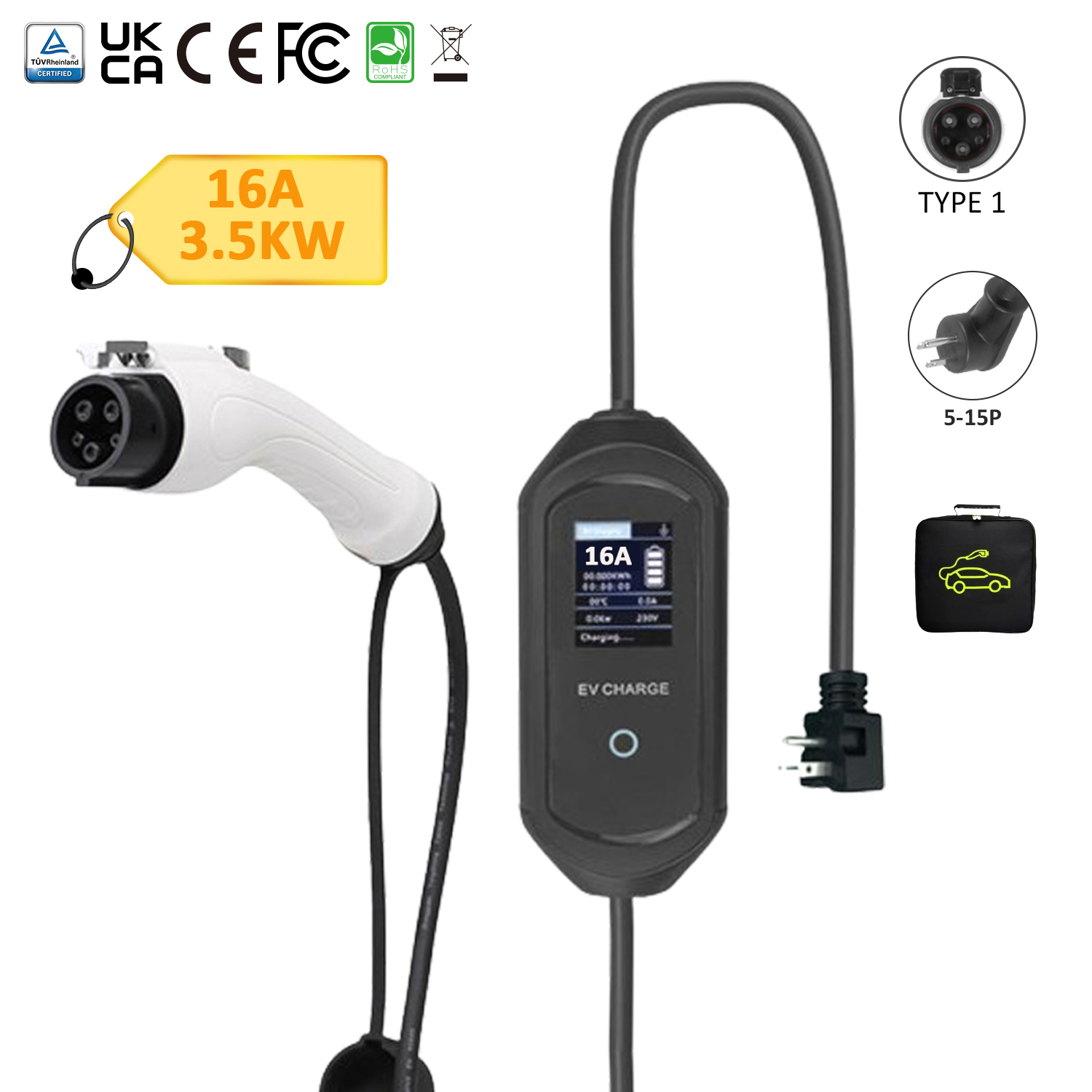 Portable Type 1 EV Charger US Standard Charging Station