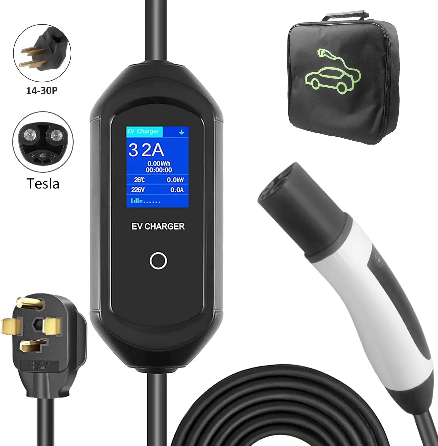 Tesla Portable EV Charger – Customizable, High Performance, Flame Retardant (7)xy4