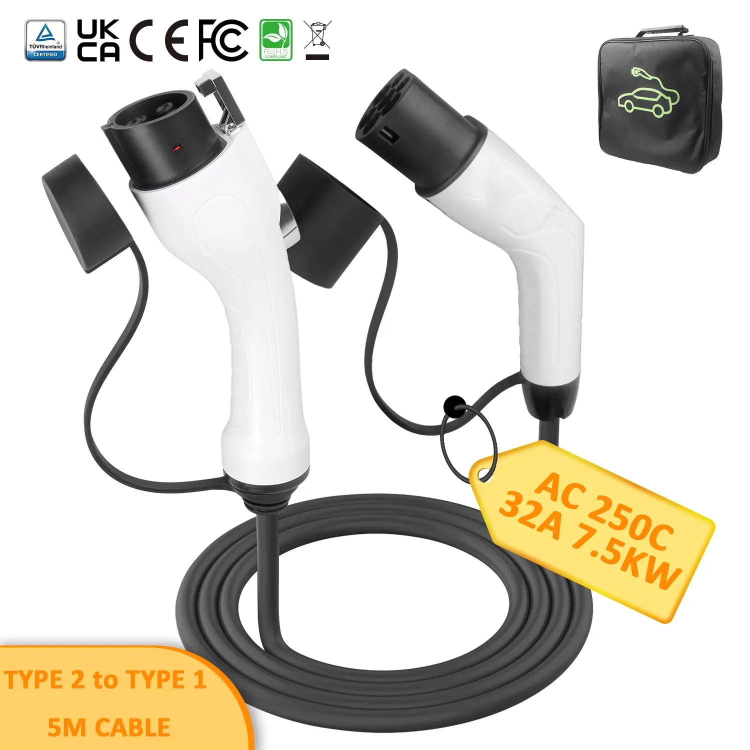 High Speed Charging IP55 CCS2 to Tesla EV Charging Adapter (7)63z