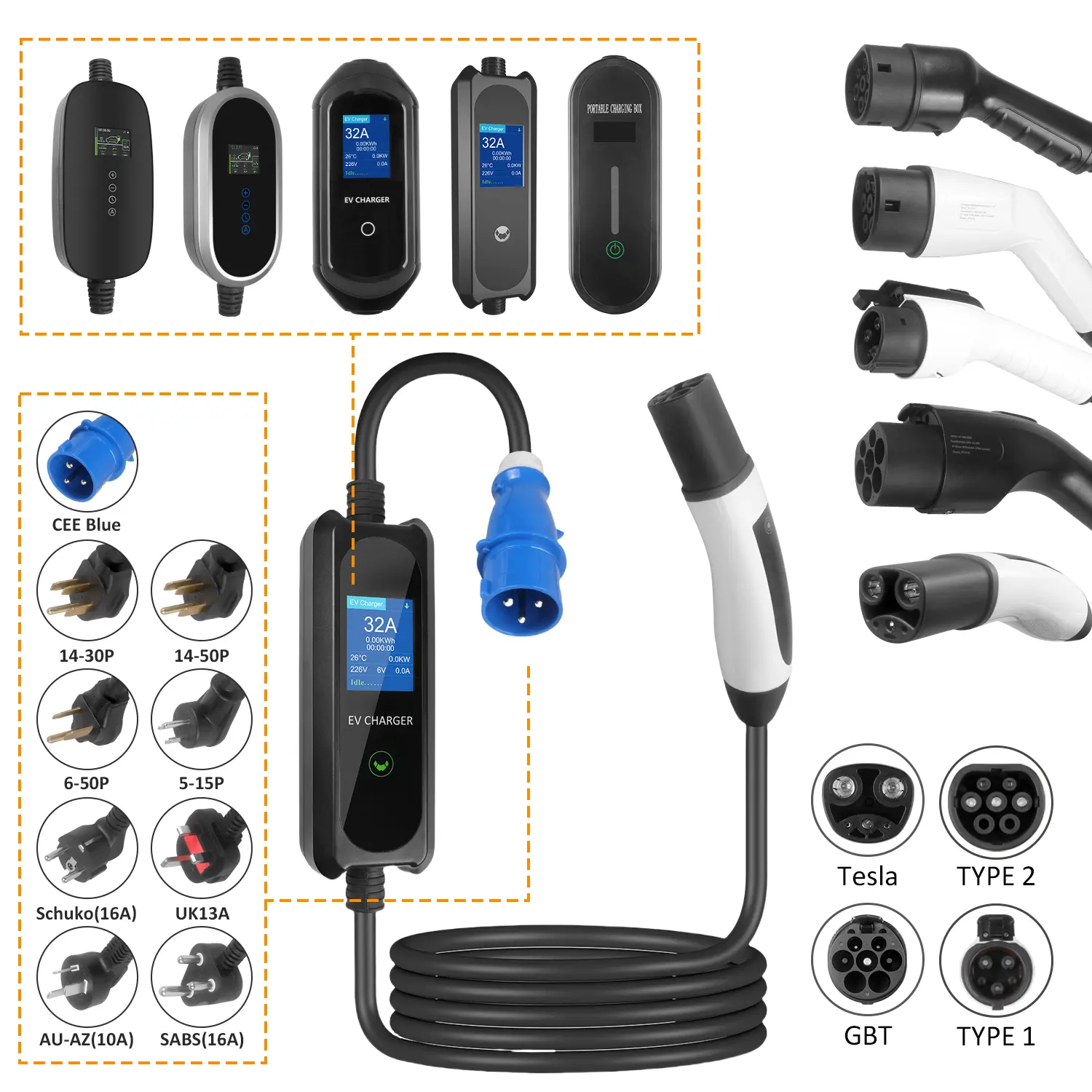 Tesla Portable EV Charger – High-Performance Charging Solution for Your Electric Vehicle