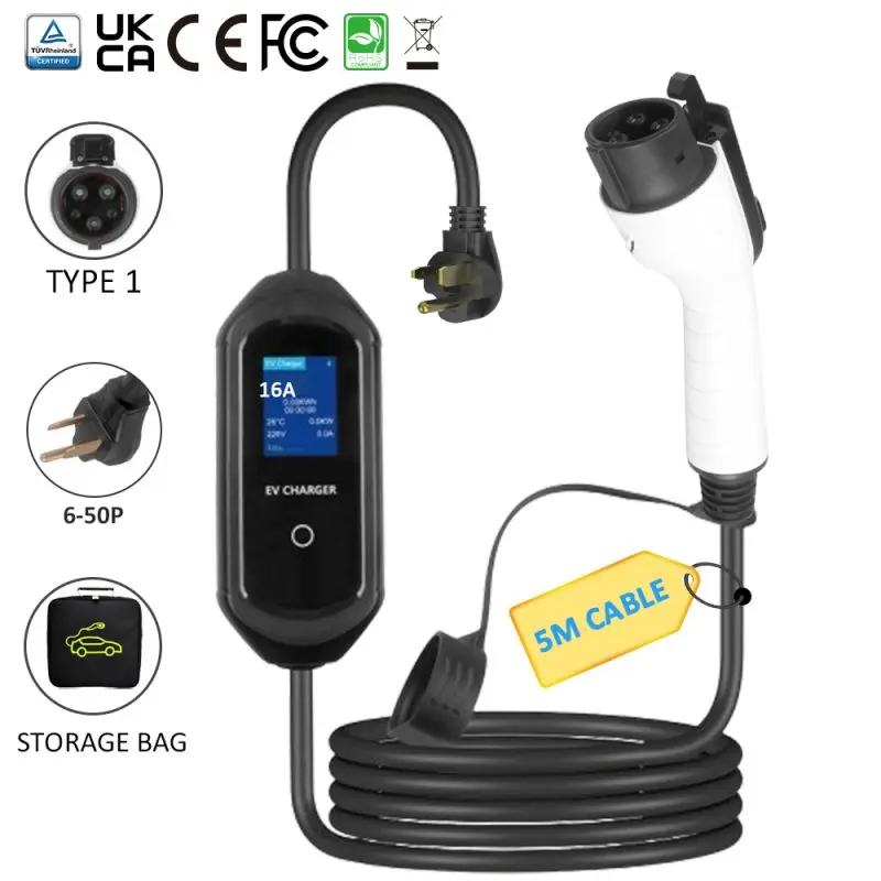 J1772 Portable EV Charger – Level 1/Level 2 Charging Solution for Electric Vehicles