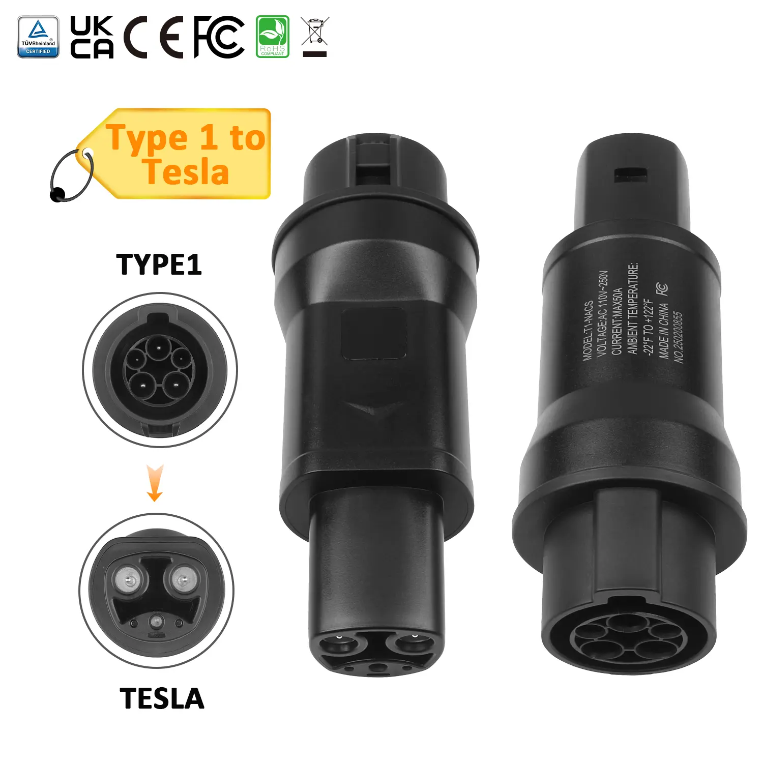 Type 1 to Tesla EV Charging Adapter – Reliable Charging Solution