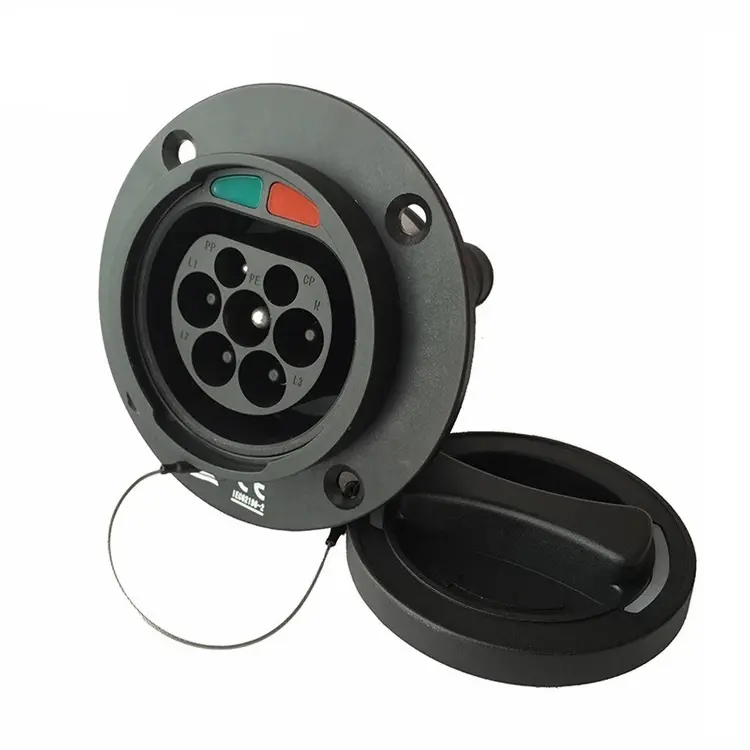 High-Quality European Standard Vehicle Plug Socket for Type 2 Charging Stations