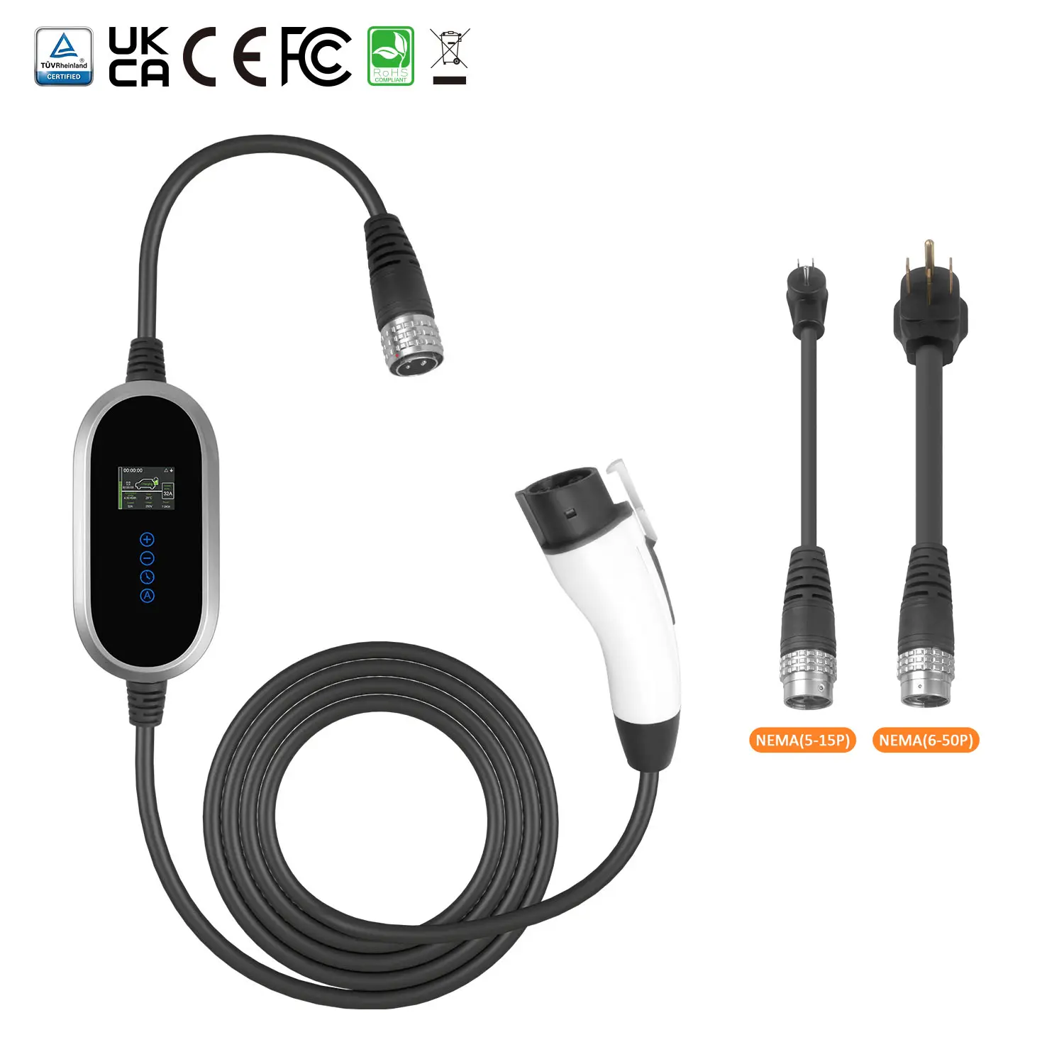 Intelligent Type 1 Portable EV Charger for American Standard Electric Vehicles