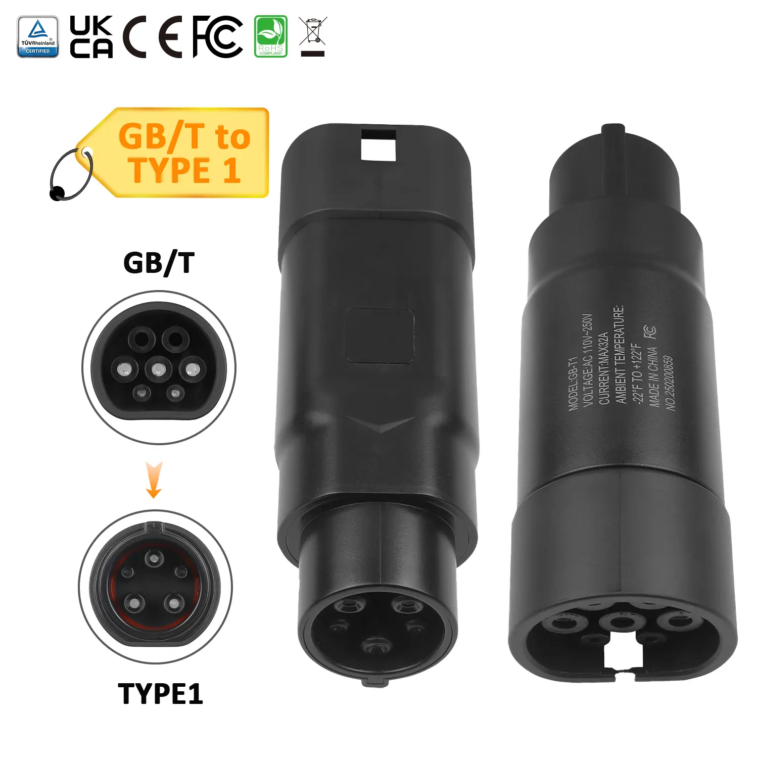 GBT to Type 1 EV Charging Adapter: Reliable, Durable, and Customizable