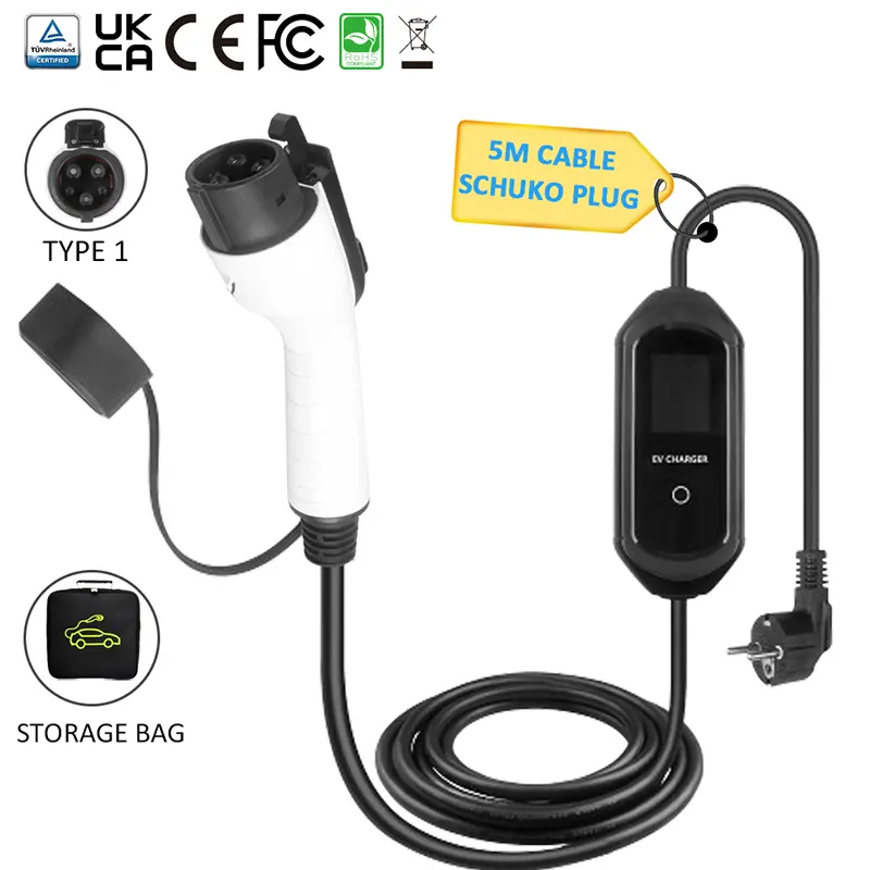 J1772 Mobile Home EV Charging Portable EV Charger With Schuko Plug