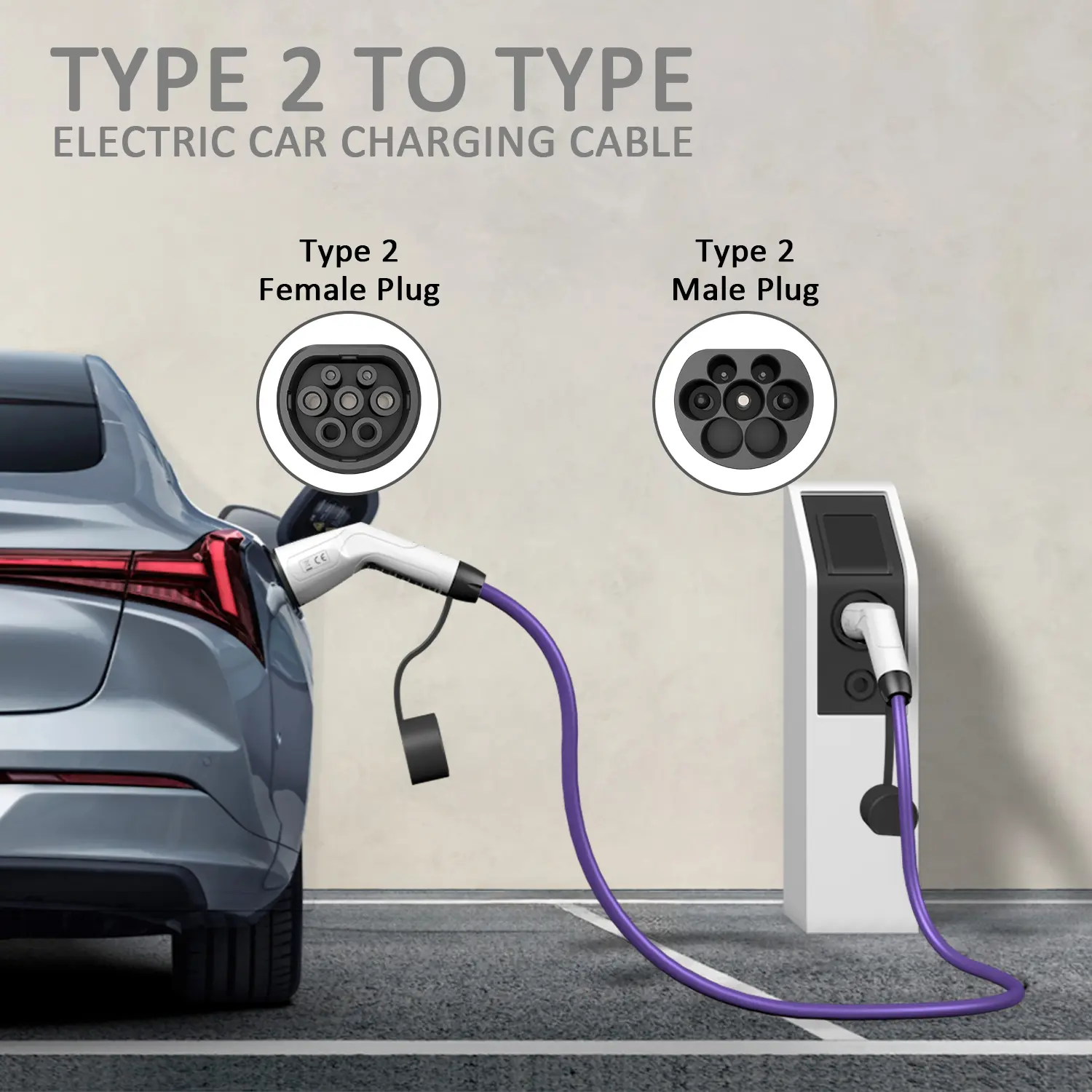 Customizable Type 2 EV Charging Cable for Electric Vehicles (5)uzj