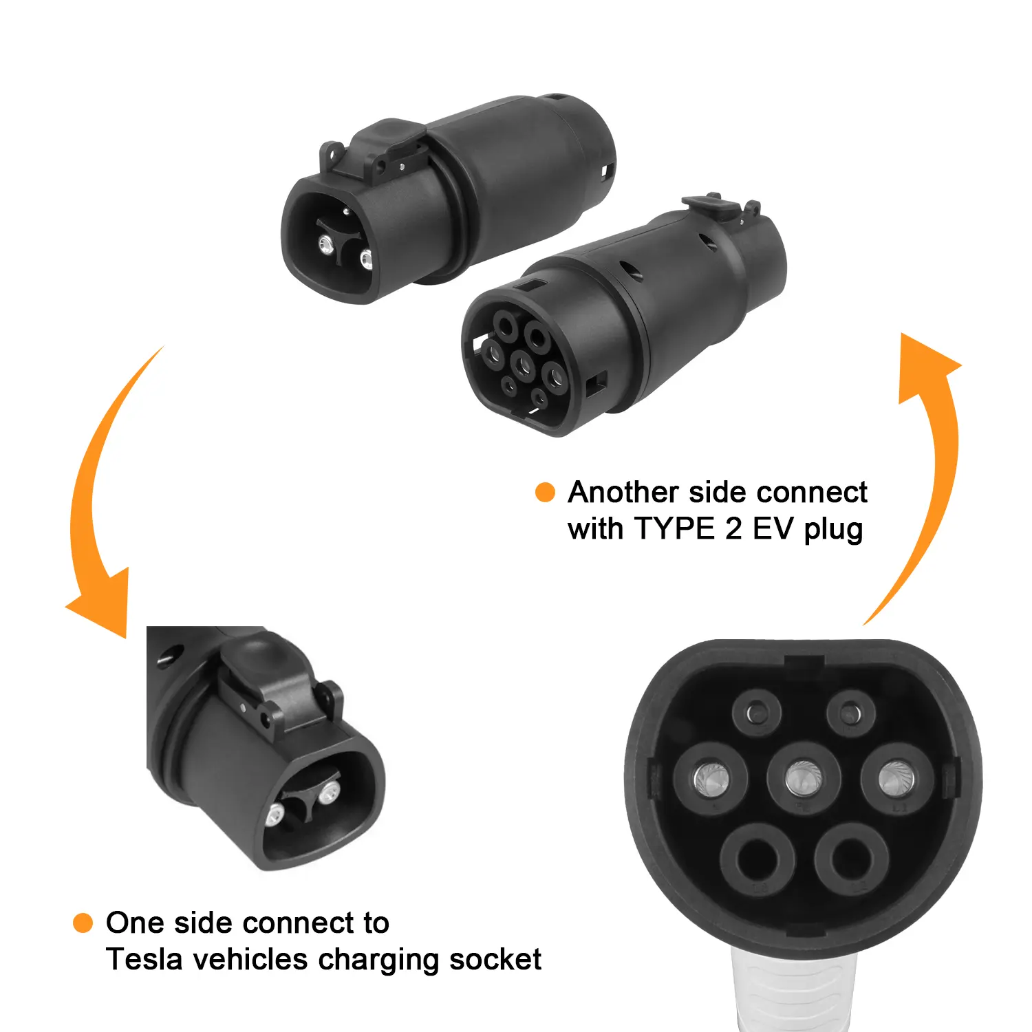32A Tesla TO Type 2 Car Charger Adapter (6)mrg