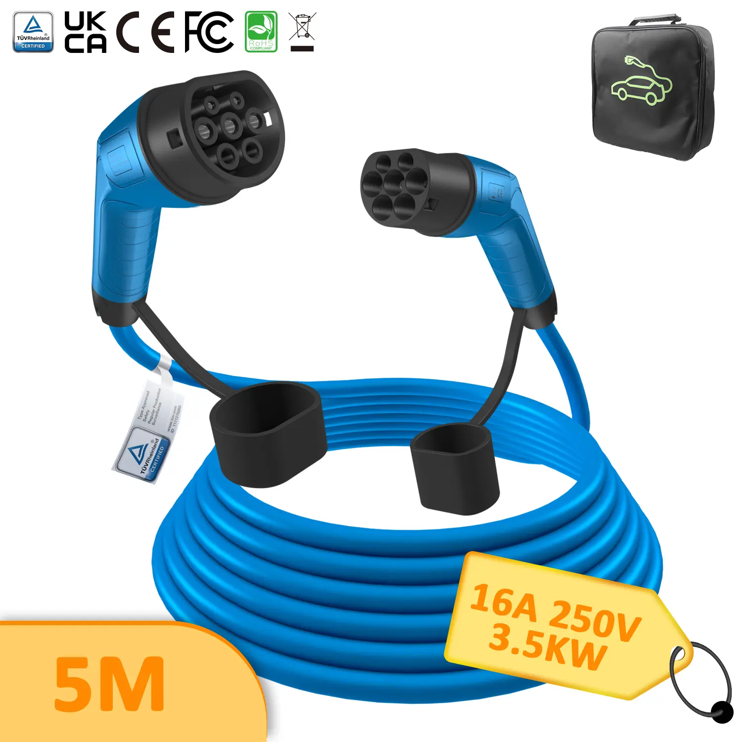 High-Performance Type 2 EV Charging Cable with Customizable Design