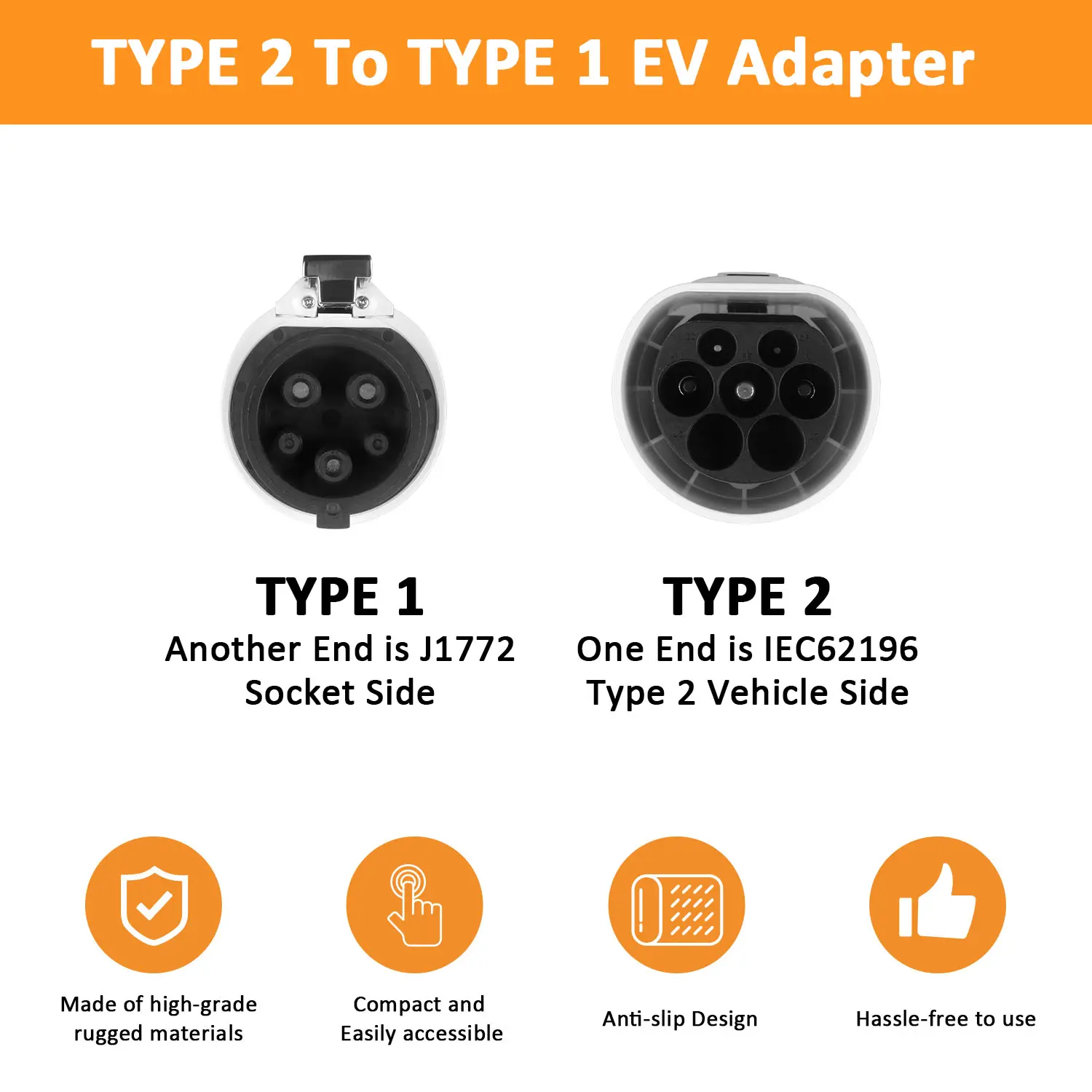 EV Charger Type 2 to Type 1 32A Charger Connector Adapter (7)wk4